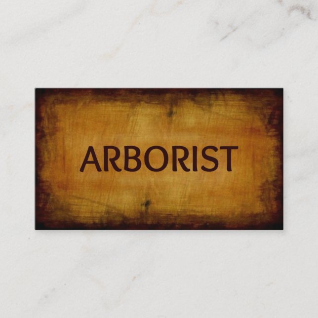 Arborist Antique Brushed Wood Business Card (Front)