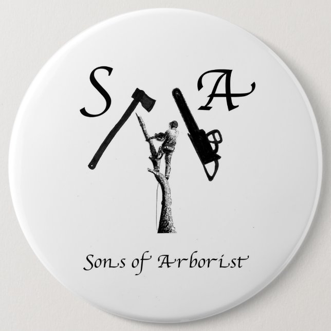 Arborist Arb Art chainsaw lumberjack  6 Cm Round Badge (Front)