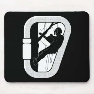 Arborist Carabiner Tree Climbing Woodworker Lumber Mouse Pad