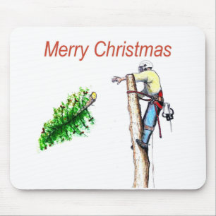 Arborist chainsaw tree surgeon Gift Christmas Mouse Pad