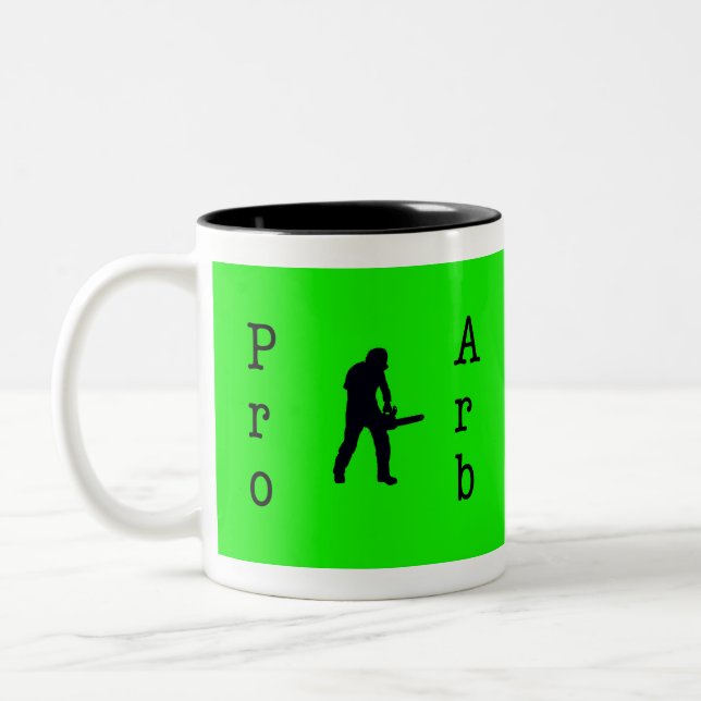 Arborist chainsaw tree surgeon Gift Present Two-Tone Coffee Mug (Left)