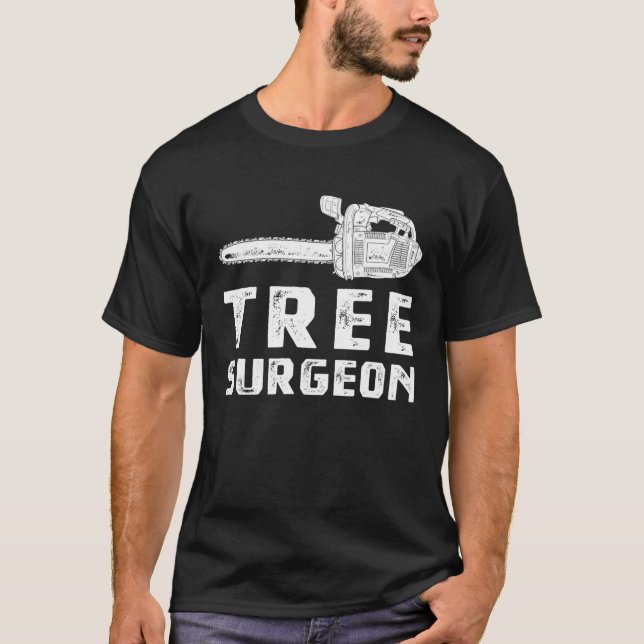 Arborist Chainsaw Tree Work Lumberjack Tee (Front)
