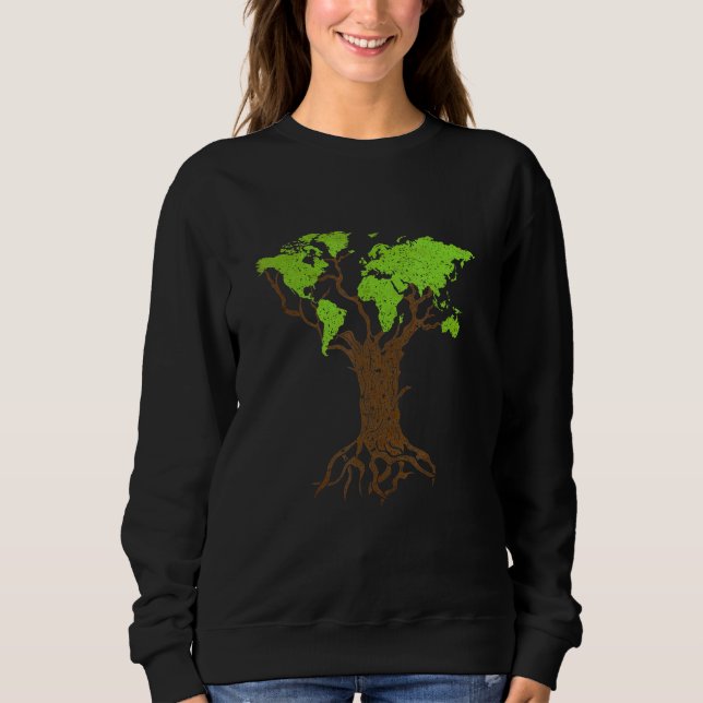 Arborist Gardener Tree World Map Nature  1 Sweatshirt (Front)