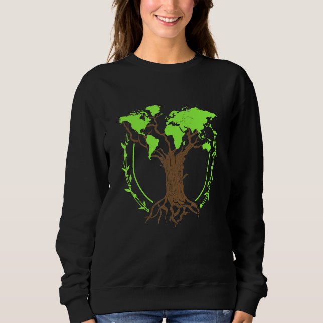 Arborist Gardener Tree World Map Nature  3 Sweatshirt (Front)