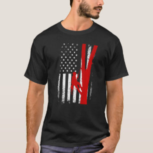 Arborist Patriotic American Flag Tree Climbing Log T-Shirt