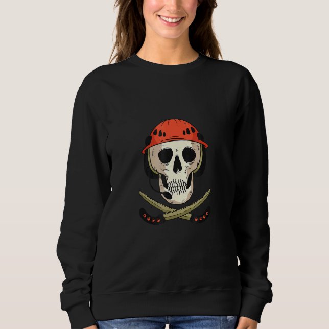 Arborist Skull Tree Worker Sweatshirt (Front)