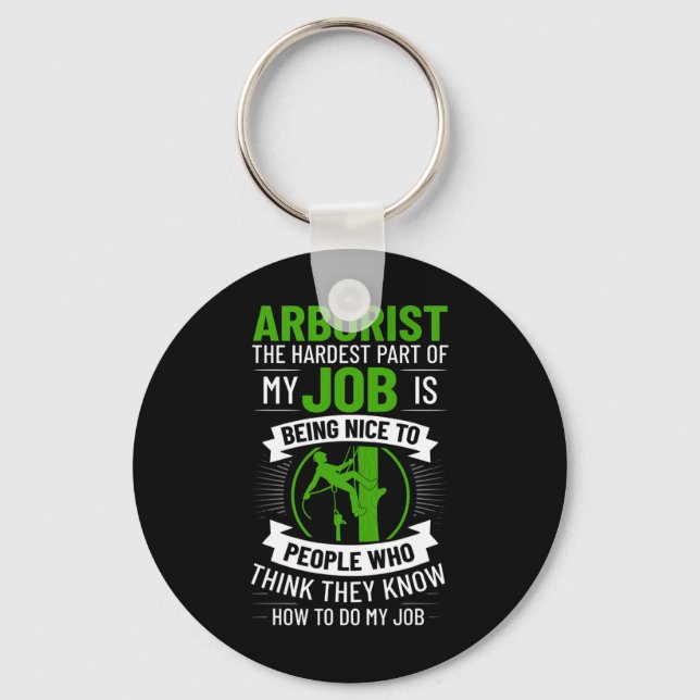 Arborist Tree Climbing Chainsaw Tree Surgeon Begin Key Ring (Front)