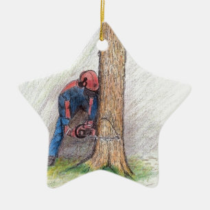 Arborist Tree Surgeon Ceramic Tree Decoration
