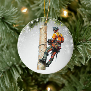 Arborist Tree Surgeon chainsaw cool Ceramic Ornament