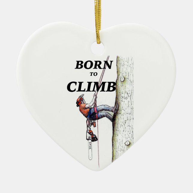 Arborist Tree surgeon Chainsaw lumberjack climber Ceramic Ornament (Front)