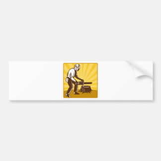 arborist tree surgeon chainsaw retro bumper sticker