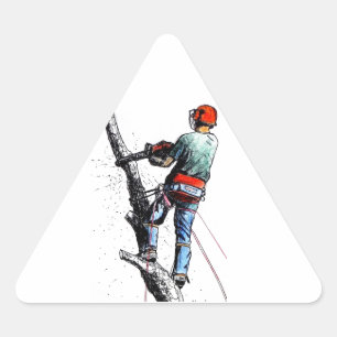 Arborist Tree Surgeon chainsaw Triangle Sticker