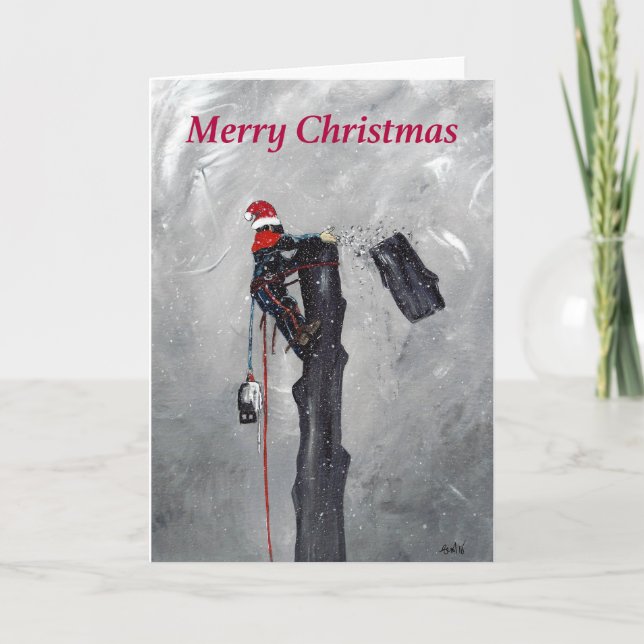 Arborist tree surgeon christmas card (Front)