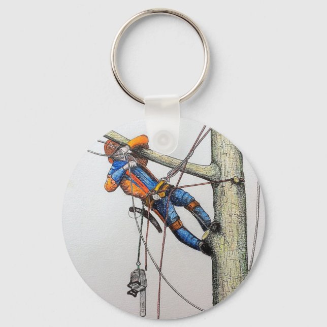 Arborist tree surgeon christmas card key ring (Front)