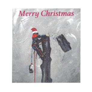 Arborist tree surgeon christmas card notepad