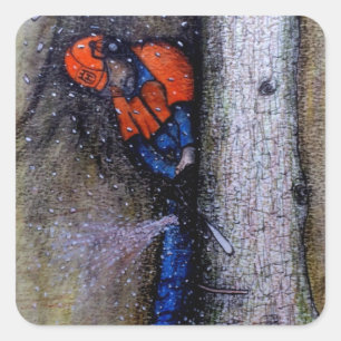 Arborist tree surgeon husqvarna square sticker