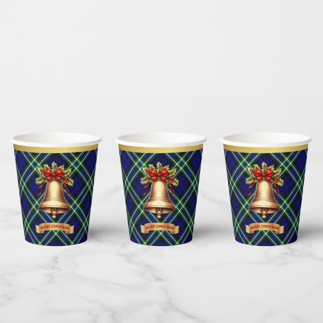 Arbuthnot Personalised Tartan Christmas  Paper Cups (Multi)