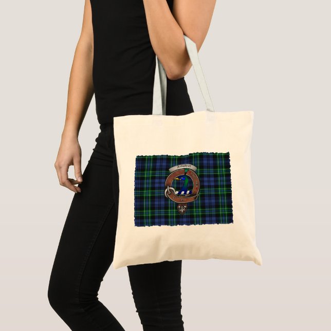 Arbuthnott Clan Badge Tartan Tote Bag (Front (Product))