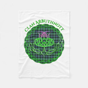 Arbuthnott Scottish Tartan Celtic Thistle Fleece Blanket