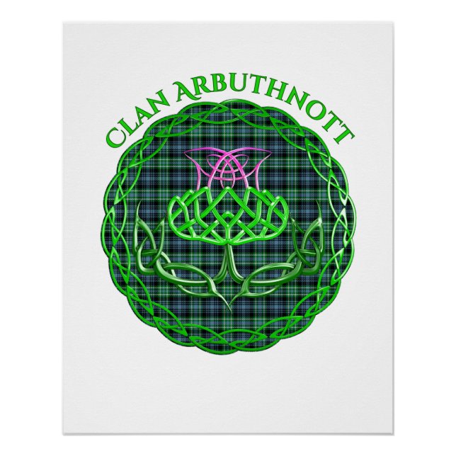 Arbuthnott Scottish Tartan Celtic Thistle Poster (Front)