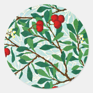 Arbutus, famous pattern by William Morris Classic Round Sticker