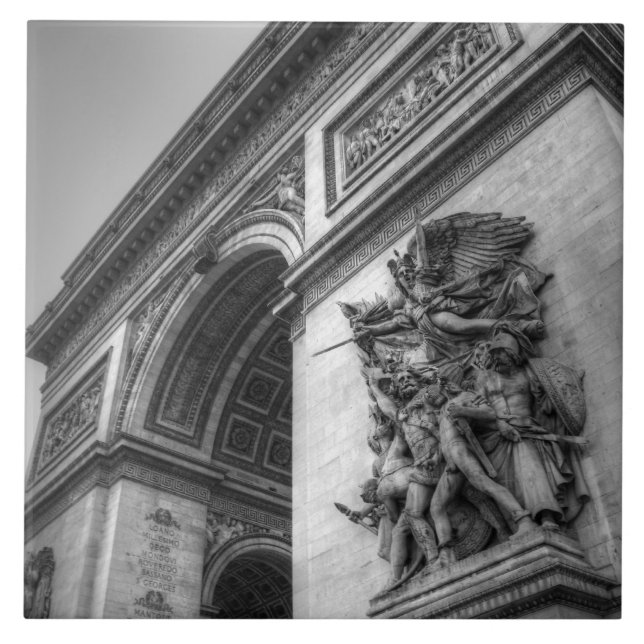 Arc de Triomphe b/w Ceramic Tile (Front)