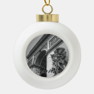 Arc de Triomphe Ceramic Ball Christmas Ornament