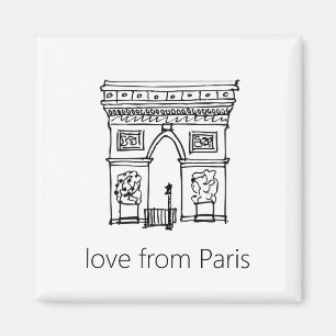 Arc de Triomphe Hand drawn Illustration Magnet