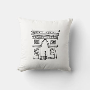 Arc de Triomphe Hand drawn PARIS Cushion