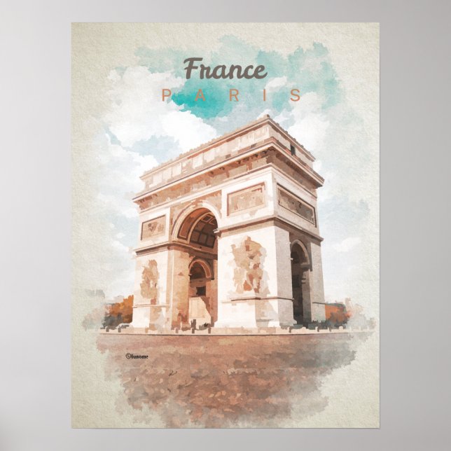 Arc de Triomphe in watercolor Poster (Front)
