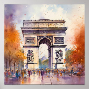 Arc De Triomphe Paris Art Poster