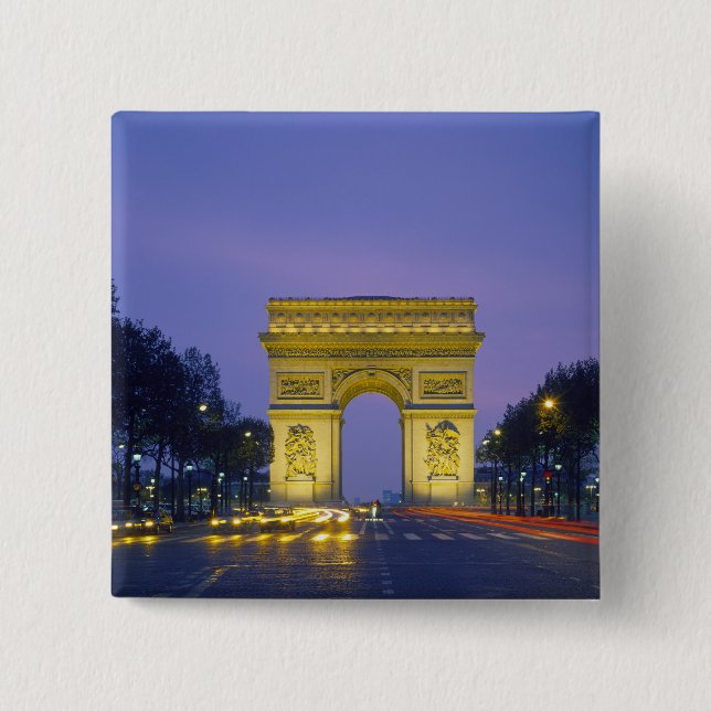 Arc de Triomphe, Paris, France, 15 Cm Square Badge (Front)