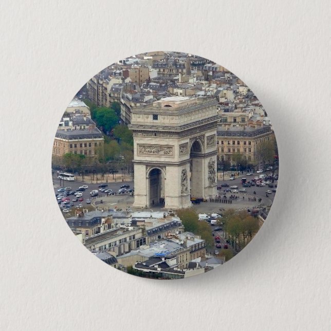 Arc de Triomphe Paris France 6 Cm Round Badge (Front)