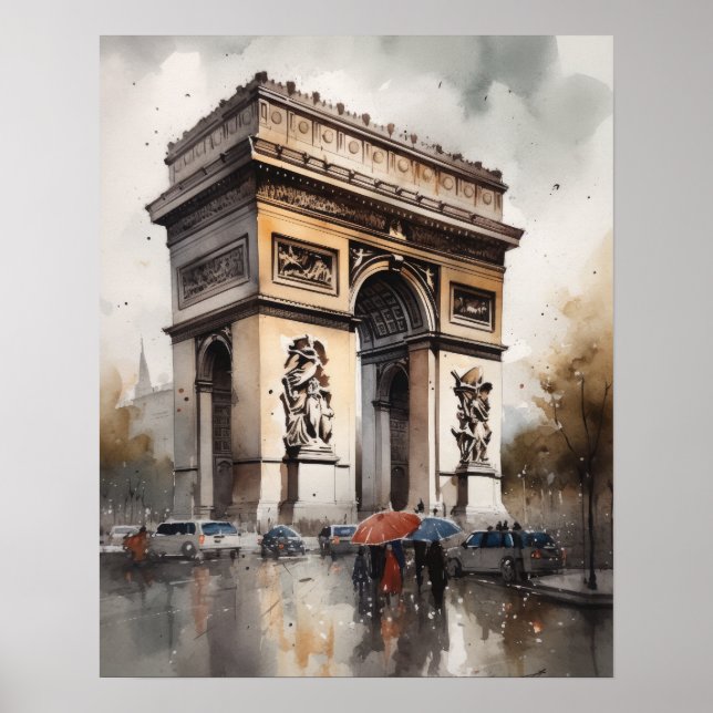 Arc De Triomphe Paris France Art Print Poster (Front)