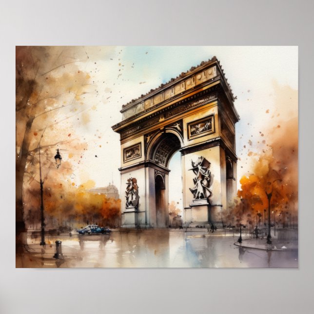 Arc De Triomphe Paris France Art Print Poster (Front)