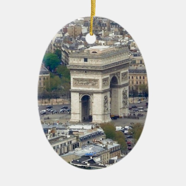 Arc de Triomphe Paris France Ceramic Tree Decoration (Front)
