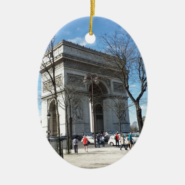 Arc de Triomphe, Paris, France Ceramic Tree Decoration (Front)