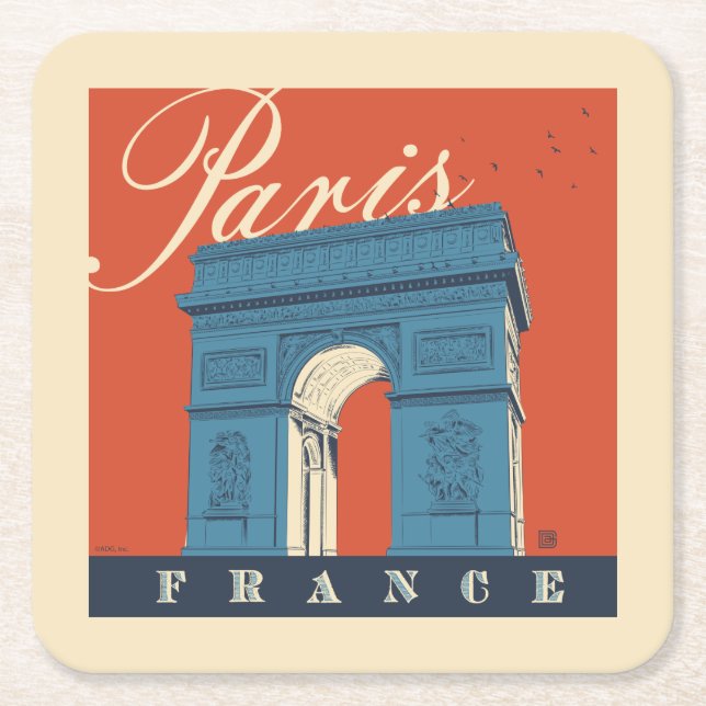 Arc de Triomphe | Paris, France Square Paper Coaster (Front)