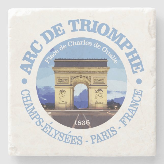 Arc de Triomphe (rd) Stone Coaster (Front)