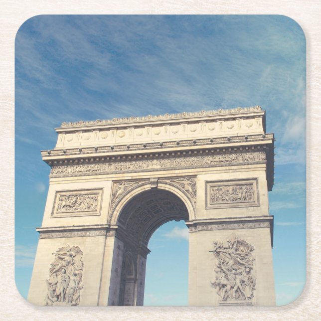 Arc de triomphe square paper coaster (Front)