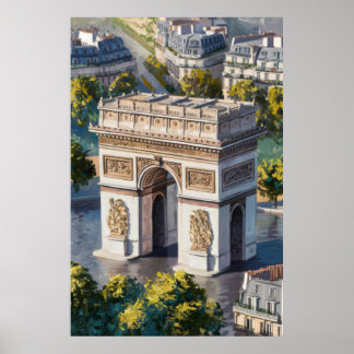 Arc de Triomphe View from Above Poster