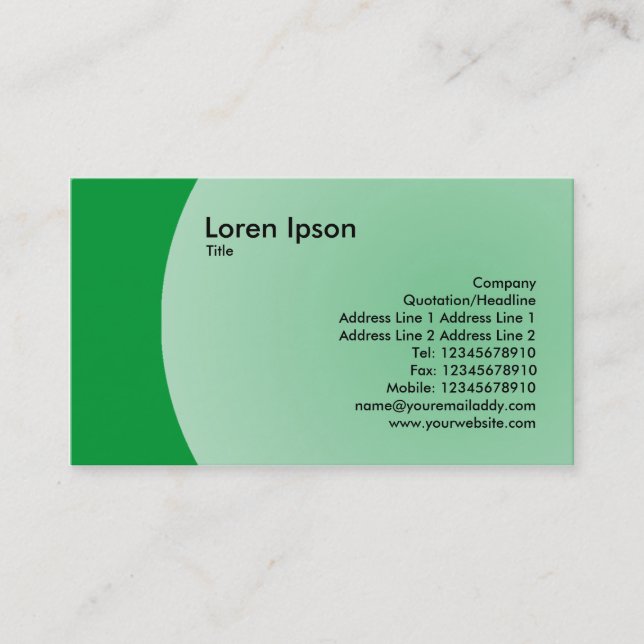 Arc Design - Grass Green Business Card (Front)