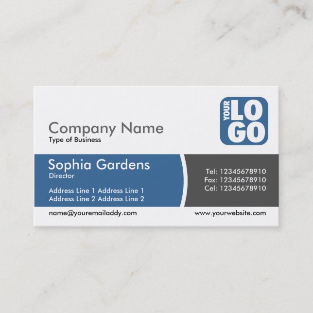 Arc Divided Band - Desert Blue- Logo Business Card (Front)