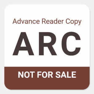ARC Not for Sale Advance Reader Copy Book Author Square Sticker