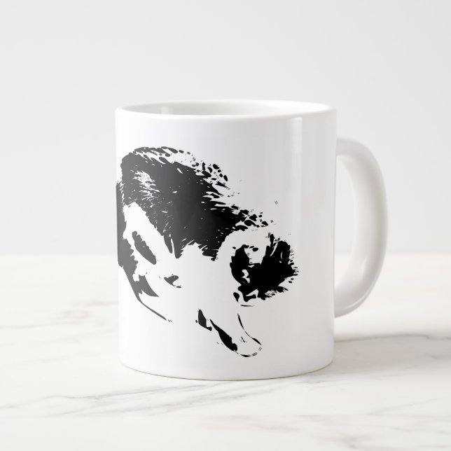Arc of Quiet — Bowing Cat Large Coffee Mug (Front Right)