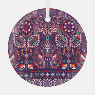 Arc Wheels Dots: Multicolor Pattern Glass Tree Decoration