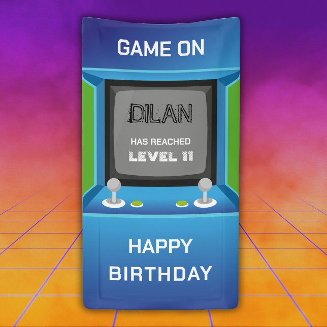 Arcade birthday, gamer birthday invitation banner (Creator Uploaded)