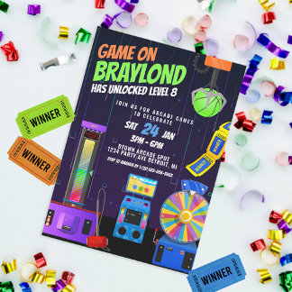 Arcade Birthday Party Invitation