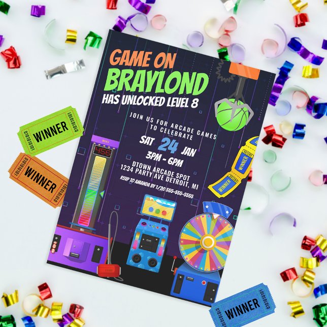 Arcade Birthday Party Invitation (Creator Uploaded)