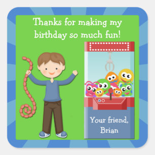 Arcade Birthday Party Thank You Sticker